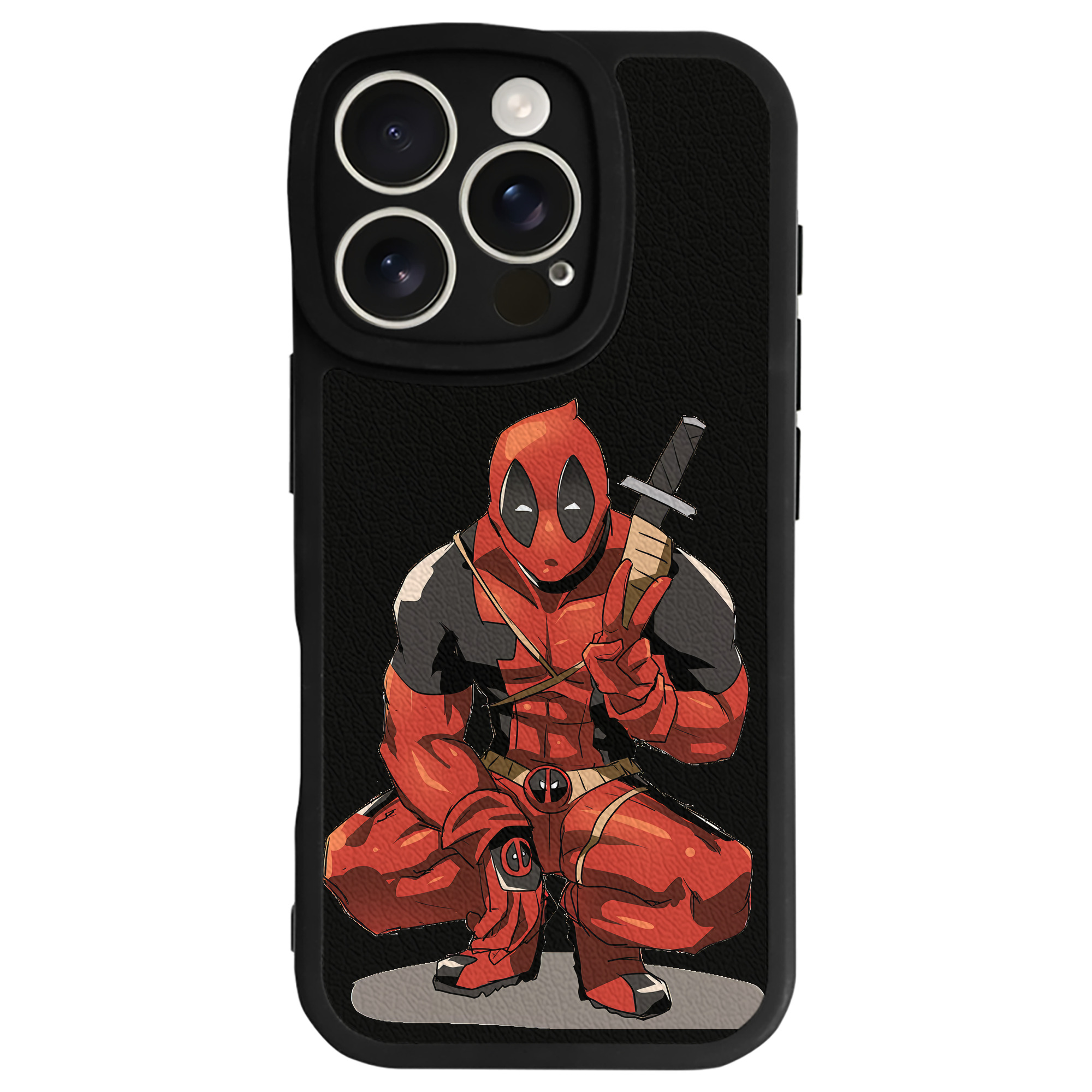 （画像用） Deadpool デッドプール 【iPhone 16シリーズ対応】シリコンスマホケース（レザー調） 材質：シリコン